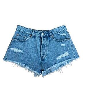 Stradivarius Women's Blue Jean Shorts